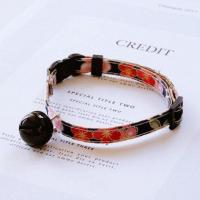 黑色 S-小型 小艺宠物手工日本和风猫咪项圈铃铛狗狗颈圈脖圈泰迪项链宠物用品