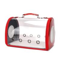 老款红色送绒垫和肩带 适用于15斤内的猫咪12斤内的狗狗 猫包宠物包猫咪狗狗旅行外出透气单肩斜挎手提便携包透明太空舱包