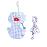 刺绣樱桃拉胸(两件套) S码(建议3-7斤) 猫咪牵引绳外出遛猫防挣脱夏天背心式水果刺绣中小型犬狗狗胸背带