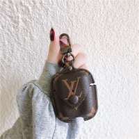 棕色字母扣 苹果1/2代通用 airpods1/2保护套防摔airpodspro3代苹果无线蓝牙耳机1/2/3代壳套