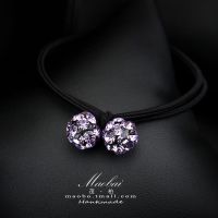 小号紫罗兰 带钻头绳女简约气质优雅水晶水钻双球皮筋女扎头发绳发圈2020