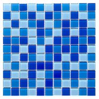 三色蓝(一平方) 98%工程泳池选择 水晶玻璃游泳池马赛克瓷砖泳池卫生间蓝色背景墙水池鱼池墙贴地砖