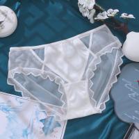 白 色 均码(85-125斤) 宫廷复古风高品缎面网纱拼接性感内裤女蜜桃臀半透明镂空女内裤