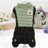 M标条纹四脚衣-绿白 XS-适合约1-3斤穿 宠物衣服狗狗服饰狗狗秋冬装贵宾泰迪四脚衣领泰迪幼犬小狗服装