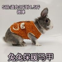 橙色S码 兔兔保暖马甲 宠物兔衣服兔子保暖马甲垂耳兔服饰过冬衣服道奇兔御寒可爱小背心