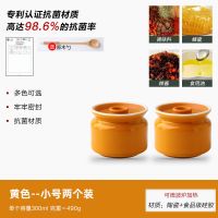 黄色小号两个装(送木勺) 日式陶瓷调料罐子家用厨房辣椒油罐猪油罐调味罐盐味精调料盒