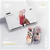 02国家队 oled( 白色) 仅保护套(不是游戏机) 任天堂Switch oled 保护TPU软壳套超薄彩绘浮雕可插底