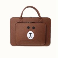 11寸送小包和鼠标垫 棕色小熊 笔记本电脑包手提女联想华为matebook14寸可爱苹果13.3寸时尚韩