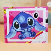 新款钻石画史迪仔 儿童手工diy钻石画材料包小学生动漫带框粘贴画益智玩具男女孩童