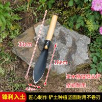 实木柄锰钢园艺小尖铲 外贸品质厂家直销 加厚锰钢铲挖土小铲子种花种地园艺铲子农用户外工具铁铲子铁锹