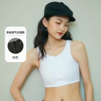 白色[新升级款-拉链] S码[适合胸围75-80]] 束胸内衣女les帅t学生短款背心无绷带裹胸超平衣大胸显小紧身缩胸