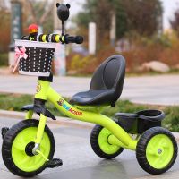 绿色 普通发泡轮无推手-- 儿童三轮车脚踏车2-5岁大号小孩自行车童车宝宝手推车婴儿玩具车