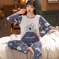 女士:H5199 标准码:M(80-100斤) 睡衣女士秋冬季高档棉长袖套装春秋款薄款宽松大码200斤4XL家居服