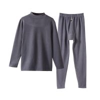 /*男款/[高领]/藏青#..*. L (110-130斤) 保暖内衣男士套装加绒防寒德绒自发热速热秋冬季男款高领秋衣秋