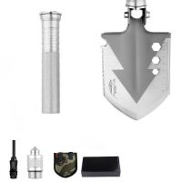 银色简配版一节35CM 多功能锰钢工兵铲特种户外车载野外钓鱼折叠兵工铲子挖土铁锹