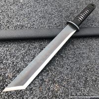 短款方头-锰钢(50CM)皮套 普通款 龙泉高锰钢一体车载唐横刃绣春刃唐剑武士刃冷兵器收藏未开刃