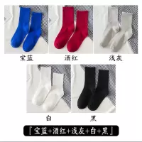 堆堆袜条纹款5双:组合1 5双堆堆袜子女韩版中筒袜潮jk袜女ins风长筒春秋季日系百搭四季袜