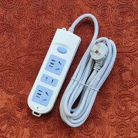 1.8米线[升级橡胶线] 7孔[阻燃外壳+升级版橡胶线] 么່牛插座带线开关插座板排插插板长线多孔拖接线板多功能插线板