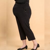 黑色 XL 200斤加肥加大码裤子中老年女装胖妈妈特大号奶奶夏季弹力九分裤