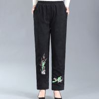 爱情鸟 XL 建议85-105斤 老人冬季加厚棉裤妈妈装夹棉裤子中老年女裤宽松老奶奶保暖裤外穿