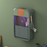 青山绿 标准款[无消毒杀菌] 智能筷子消毒机家用厨房小型沥水筷子笼壁挂式免打孔筷子筒风干器