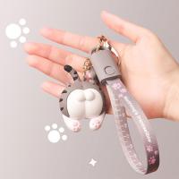 萌宠钥匙扣数据线[pipi猫灰色] iphone[苹果接口] 三合一手环数据线钥匙扣手绳便携苹果安卓适华为通用充电线器快