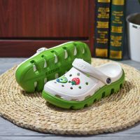 白色 白绿(草莓+大眼仔 34 向往的生活同款洞洞鞋女夏季沙滩拖鞋大码40-41-42护士厚底凉鞋白