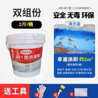 [普通]双组蓝色 2斤涂刷2平方单遍可长期泡水 鱼池防水涂料长期泡水游泳池饮用水池专用材料天沟堵漏剂补漏胶水