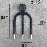 3齿镐 农用锄头三齿叉锄翻地开荒开山松土锰钢锻打两齿镐搂石子工具钉耙