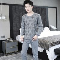 W201薄保暖(上衣+裤子) 165/M适合70-95斤 青少年13男孩大童14加绒12保暖内衣套装15学生16岁加厚秋