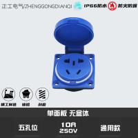 蓝色5孔插座面板 铸铝防爆插座220V多孔10A16A防水插头户外接线板工业消防多联插排