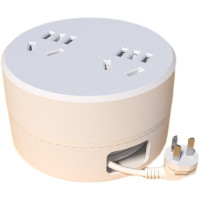 202[没送贴纸]白色2插位无开关 米]可伸缩隐藏线 旅游便携收藏绕线收纳插座可伸缩插排插USB拖接线板多用孔电