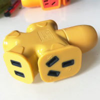 新款人字拖小号2500w [买3送1] 防爆人字地拖插座大功率摔不烂工程地拖插座十字插板无线拖线板