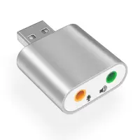 银色直插款-USB转3.5mm双口 其他 电脑耳机转换器二合一笔记本主机外置声卡USB转接头双3.5mm孔一分二插头游戏