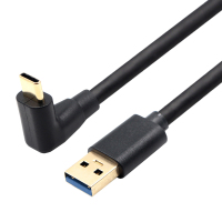 USB直头 type-c正弯 0.25M 镀金头USB3.0转typeC正弯数据线9芯高速适用华为小米安卓手机充电