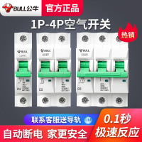 10A 1P 空气开关断路器家用总闸2P空开63A3p4p三相电过载保护器100A