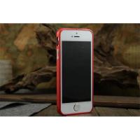 带按键 红色 LOVE MEI苹果iphone5S手机壳金属边框超薄苹果五se保护套硬潮男女