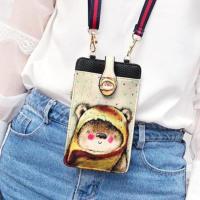 萌萌卡拉 卡通可爱拉链手机包女单肩斜挎包韩版潮挂脖手机袋零钱包迷你小包