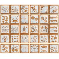 套装 1-30号 (共30张) 镂空画模板儿童绘画工具小学生手抄报神器手账画画diy相册花边尺