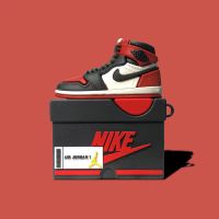 Airpods1/2代 Aj高帮 黑红 潮牌aj鞋子鞋盒AirPods1/2代耳机套pro3苹果无线蓝牙硅胶保护壳软