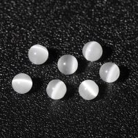 白猫眼6mm[35颗]可做单圈 粉猫眼白猫眼石散珠子圆珠diy串珠手链手工编织材料包配件半成品