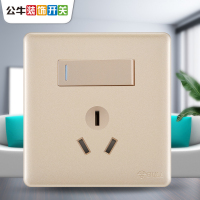 86型墙壁热水器空调一开单控三孔16A插座面板带开关暗装G28金