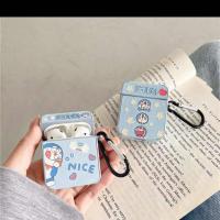 关住店铺优先发货哦 蓝底NiCE叮当猫 吃货叮当猫哆啦a梦苹果AirPods耳机套1/2代无线蓝牙保护套3代pro