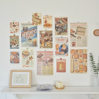 面包蛋糕(送圆点贴纸) 小 ins复古风面包蛋糕海报墙贴宿舍房间布置寝室墙面装饰