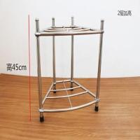 底层加高2层(不带杆) 不锈钢脸盆架落地洗脸盆架子三四角架多层面盆架厨房卫生间置物架