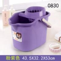 粉紫色0830地拖桶 手压带滑轮加厚洗拖把桶挤水桶墩布清洁单桶拖把压干桶家用大容量