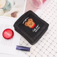 一只熊-黑色 ins风超火化妆包便携旅行大容量少女心可爱手提箱日系韩国多功能