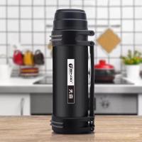 炫酷黑1000ml 保温杯大容量不锈钢保温壶车载旅行水杯子男便携户外保温水壶