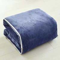 纯色 小号40*40展开105*150cm 抱枕被子两用加厚珊瑚绒冬季汽车内办公室多功能靠垫午休枕头被子