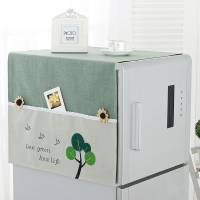 绿树 微波炉罩35*98cm 田园布艺冰箱罩带收纳卡通单双开门冰箱盖布欧式微波炉防尘保护罩